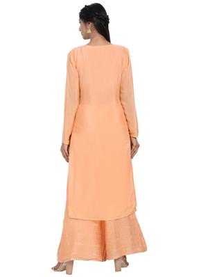 embroidered palazzo semi-stitched suit - 17353877 - Standard Image - 3