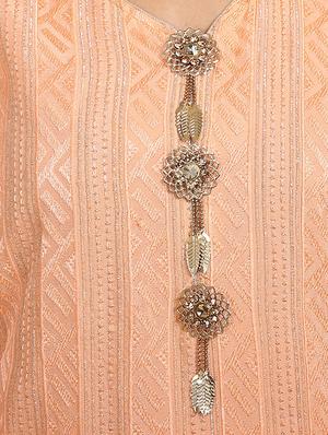 embroidered palazzo semi-stitched suit - 17353877 - Standard Image - 4
