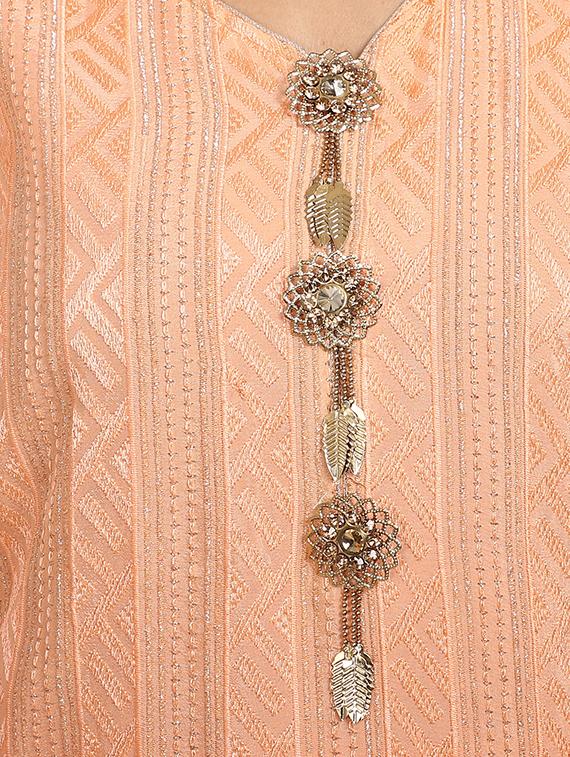 embroidered palazzo semi-stitched suit - 17353877 - Zoom Image - 4
