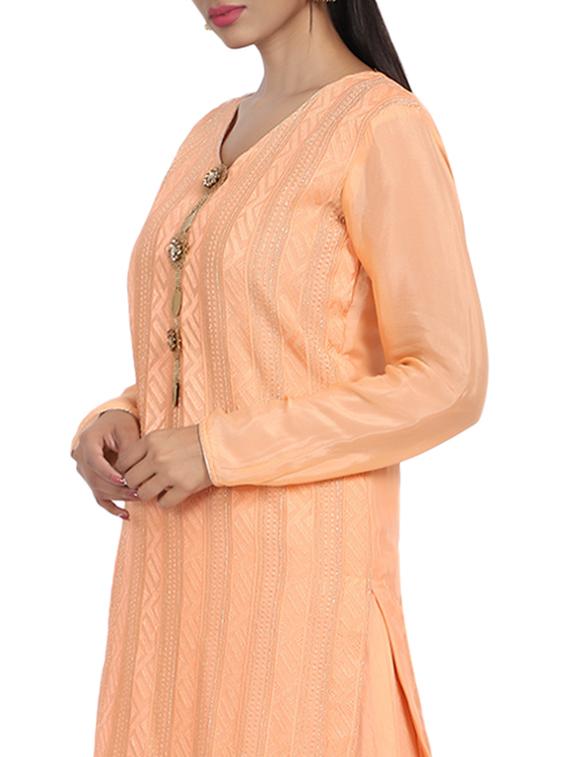 embroidered palazzo semi-stitched suit - 17353877 - Zoom Image - 6