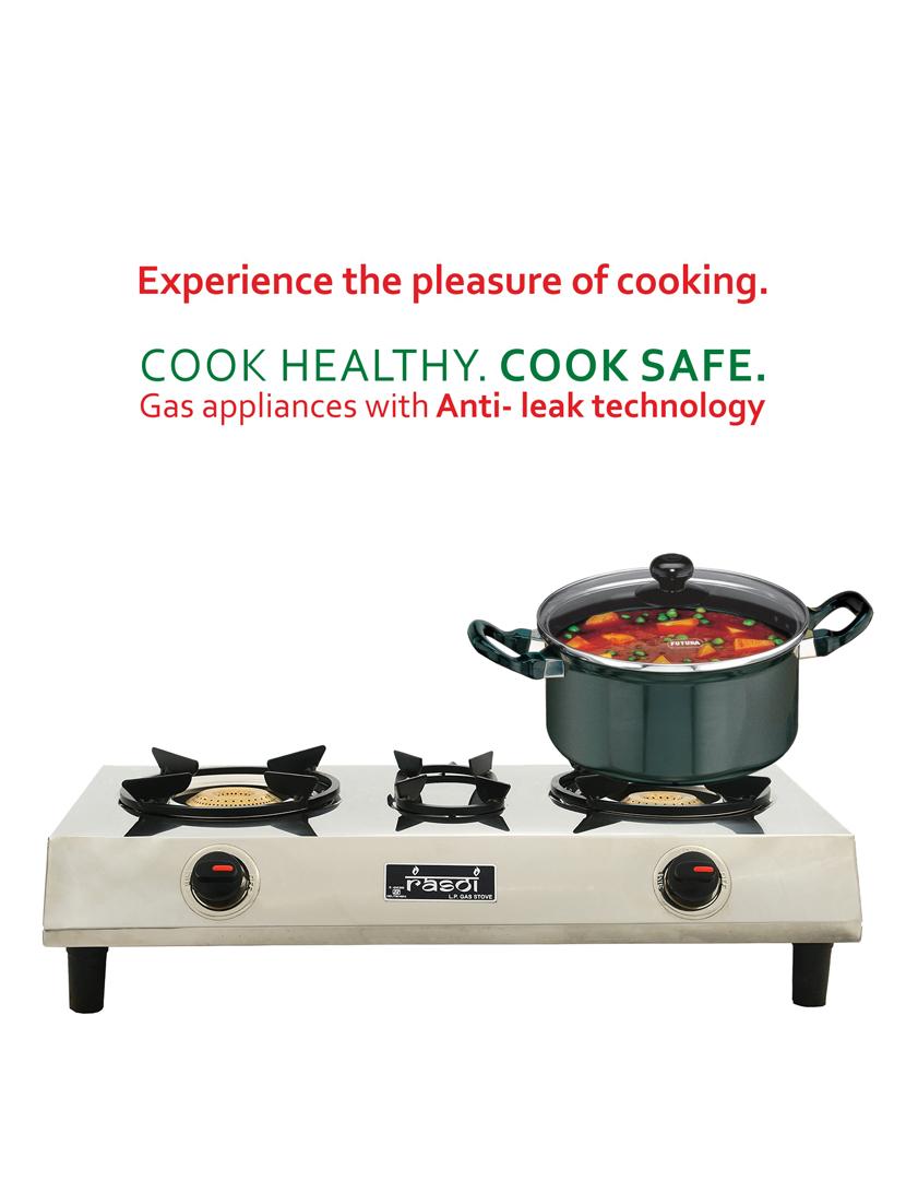 stainless steel 2 burner gas stove, manual ignition - 17353897 - Zoom Image - 4