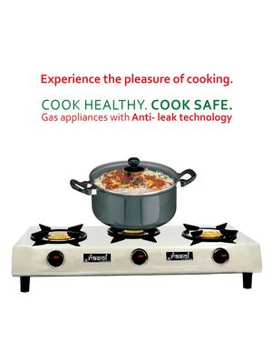 stainless steel 3 burner gas stove, manual ignition - 17353899 - Standard Image - 3