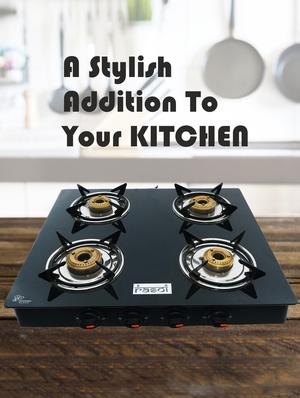 glass top 4 burner gas stove, manual ignition, - 17353900 - Standard Image - 6