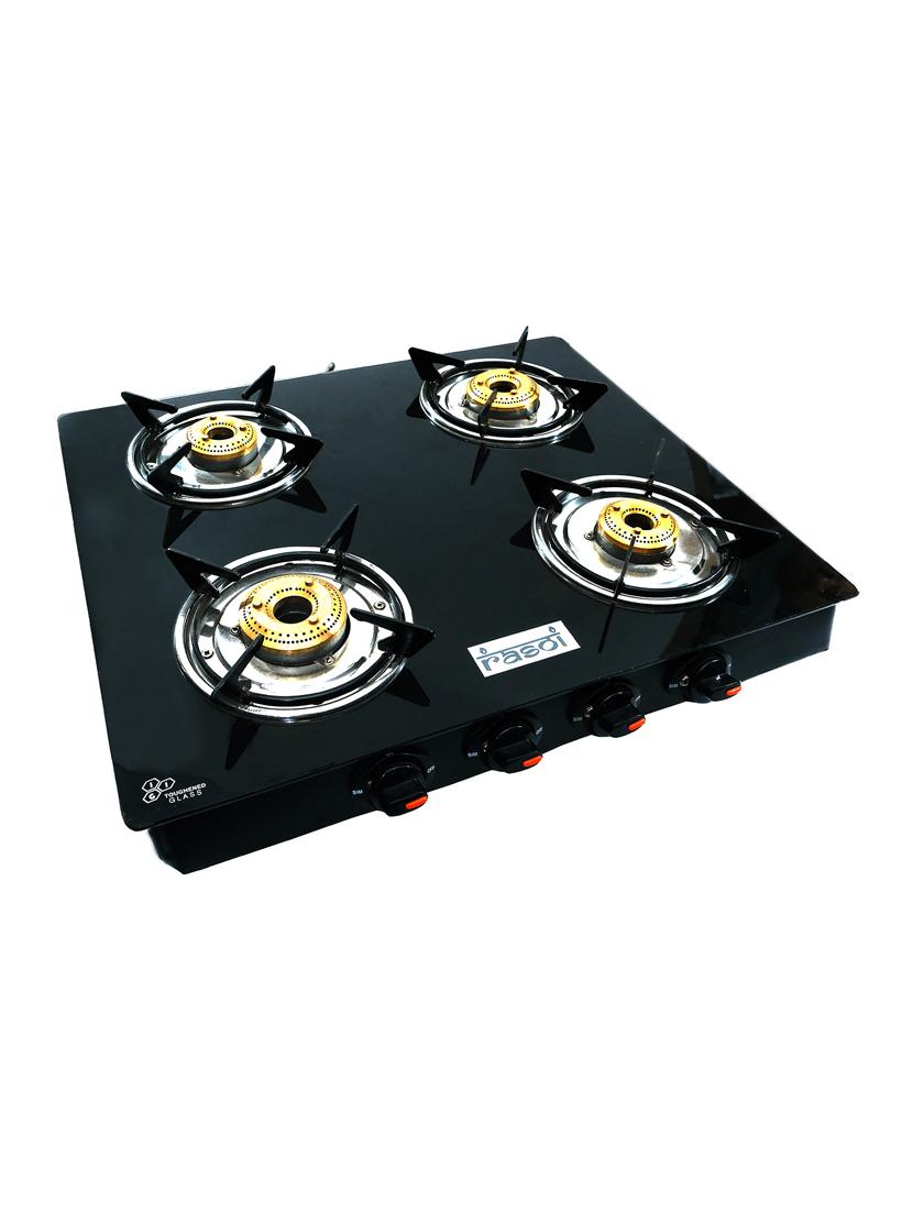 glass top 4 burner gas stove, manual ignition, - 17353900 - Zoom Image - 1
