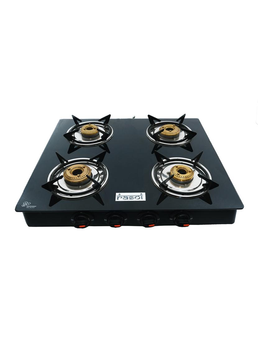 glass top 4 burner gas stove, manual ignition, - 17353900 - Zoom Image - 2