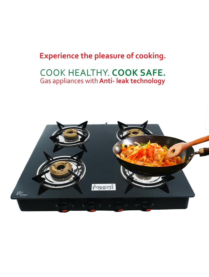 glass top 4 burner gas stove, manual ignition, - 17353900 - Zoom Image - 5