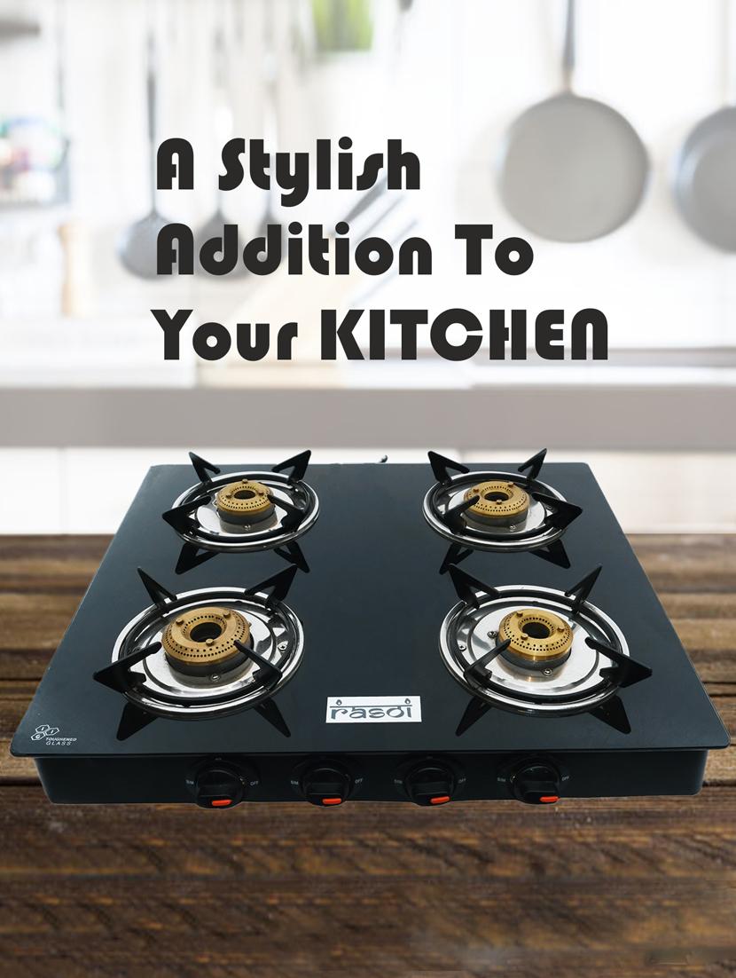 glass top 4 burner gas stove, manual ignition, - 17353900 - Zoom Image - 6