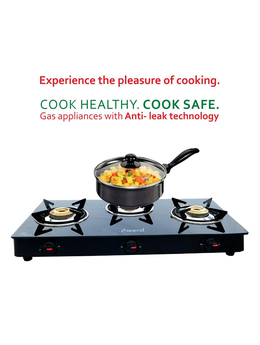 glass top 3 burner gas stove, manual ignition - 17353903 - Zoom Image - 4