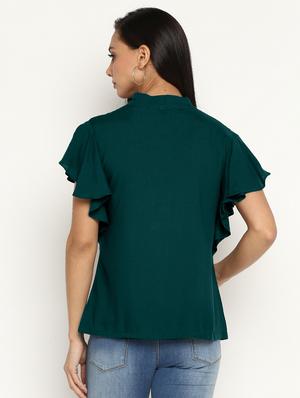 tie up neck solid top - 17354037 - Standard Image - 3