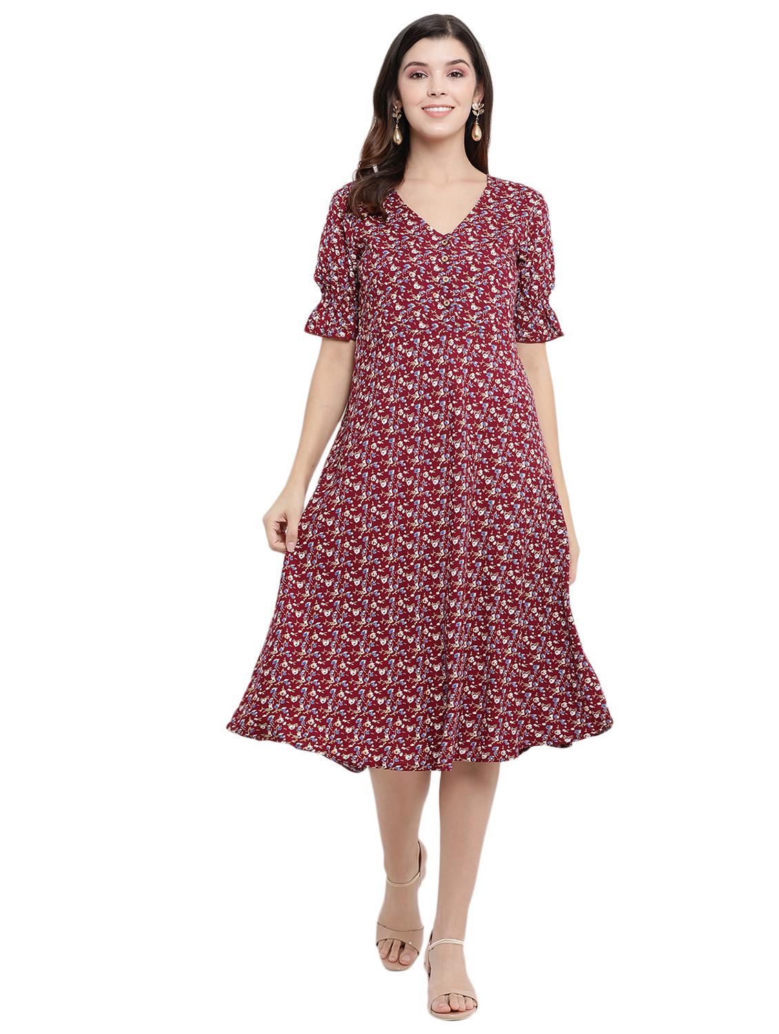 floral flared dress - 17354314 - Zoom Image - 1
