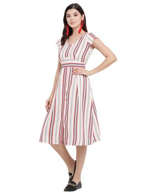 v neck striped dress - 17354315 - Standard Image - 2