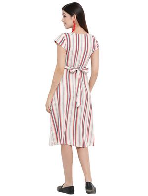 v neck striped dress - 17354315 - Standard Image - 3