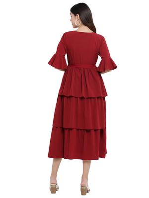 tie front tiered dress - 17354318 - Standard Image - 3