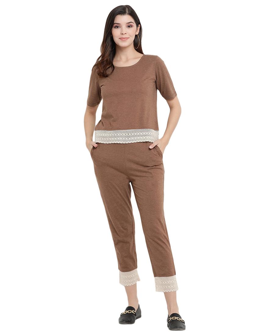 solid pajama nightwear set - 17354323 - Zoom Image - 4