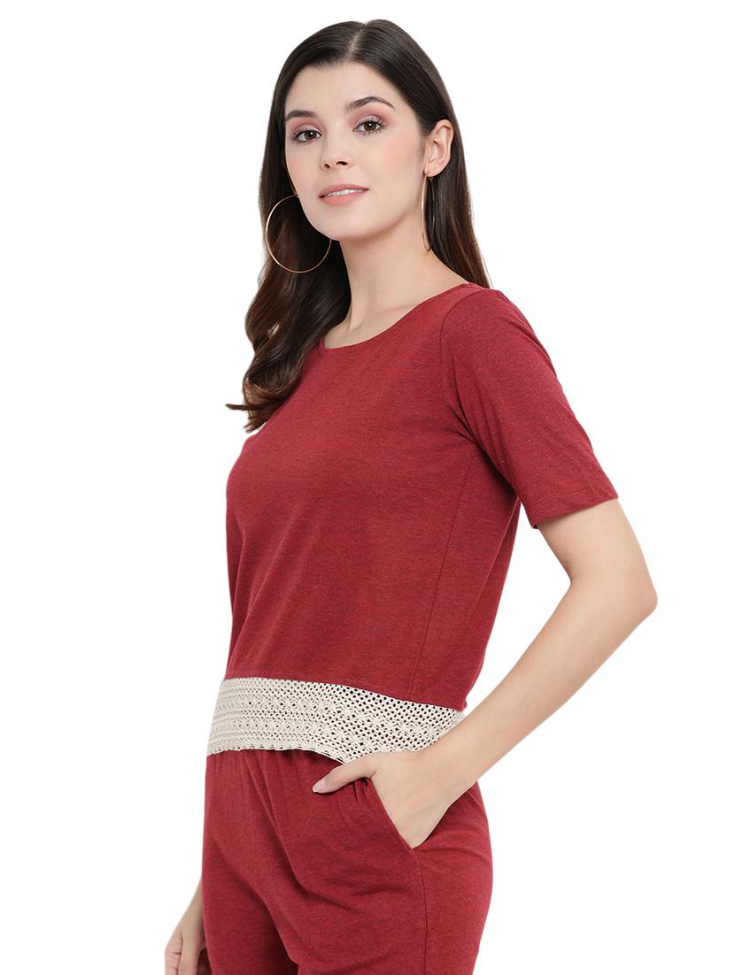 solid pajama nightwear set - 17354324 - Zoom Image - 2