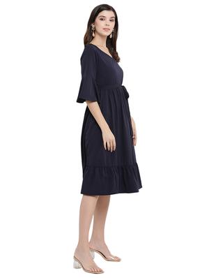 tie front bell sleeves dress - 17354326 - Standard Image - 2