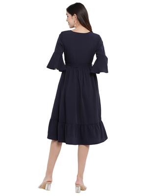 tie front bell sleeves dress - 17354326 - Standard Image - 3
