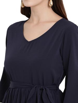 tie front bell sleeves dress - 17354326 - Standard Image - 4
