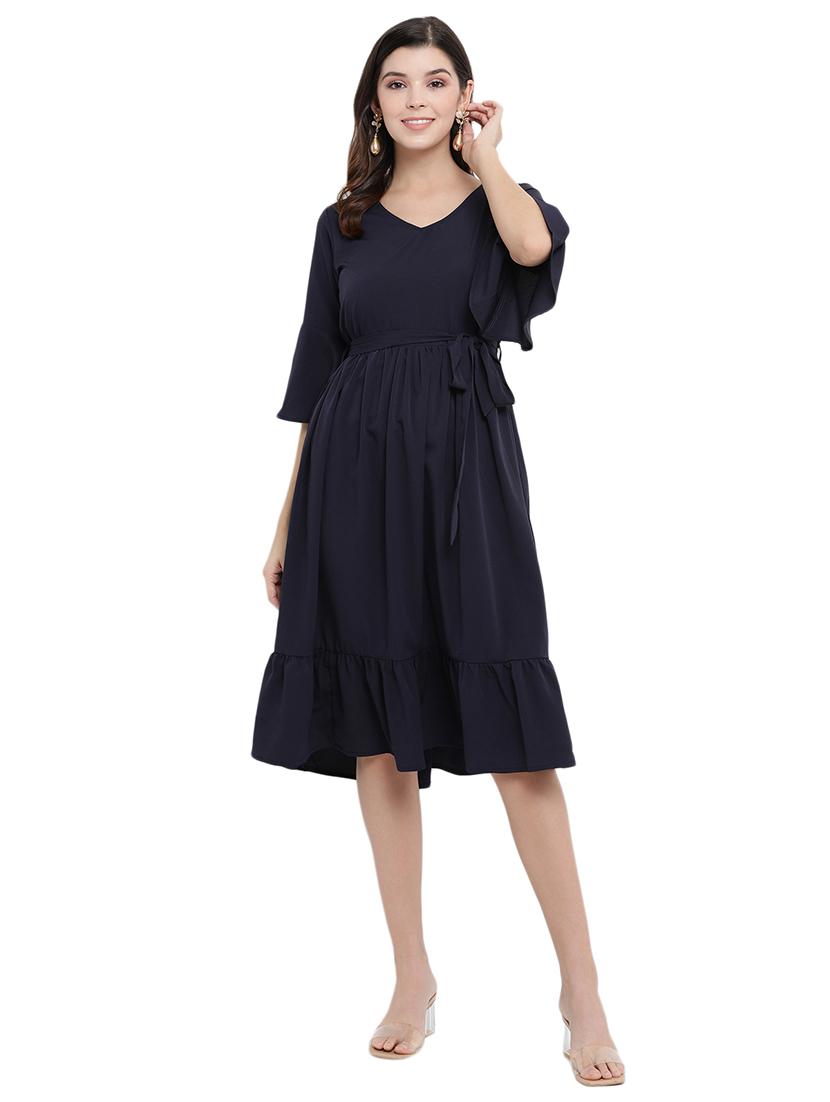 tie front bell sleeves dress - 17354326 - Zoom Image - 1