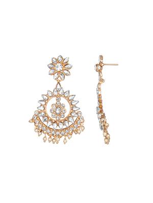 gold metal chandballi earring - 17354427 - Standard Image - 2