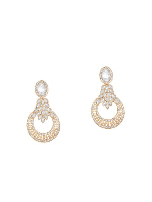 gold metal drop earring - 17354430 - Standard Image - 1