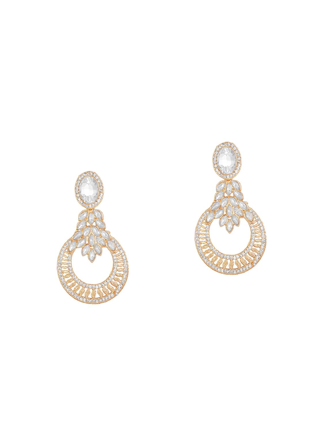 gold metal drop earring - 17354430 - Zoom Image - 1