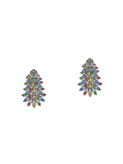 silver metal drop earring - 17354434 - Very Small Image - 1