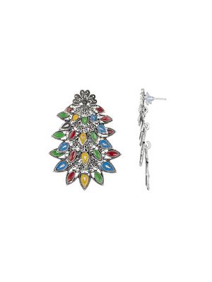 silver metal drop earring - 17354435 - Standard Image - 2