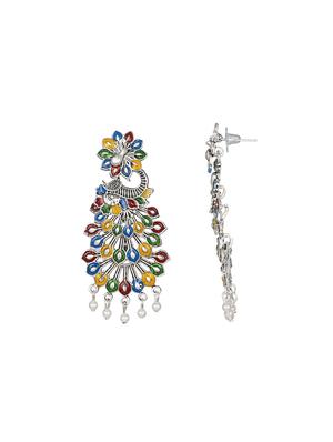 silver metal drop earring - 17354437 - Standard Image - 2