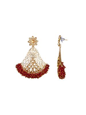 gold metal chandballi earring - 17354438 - Standard Image - 2