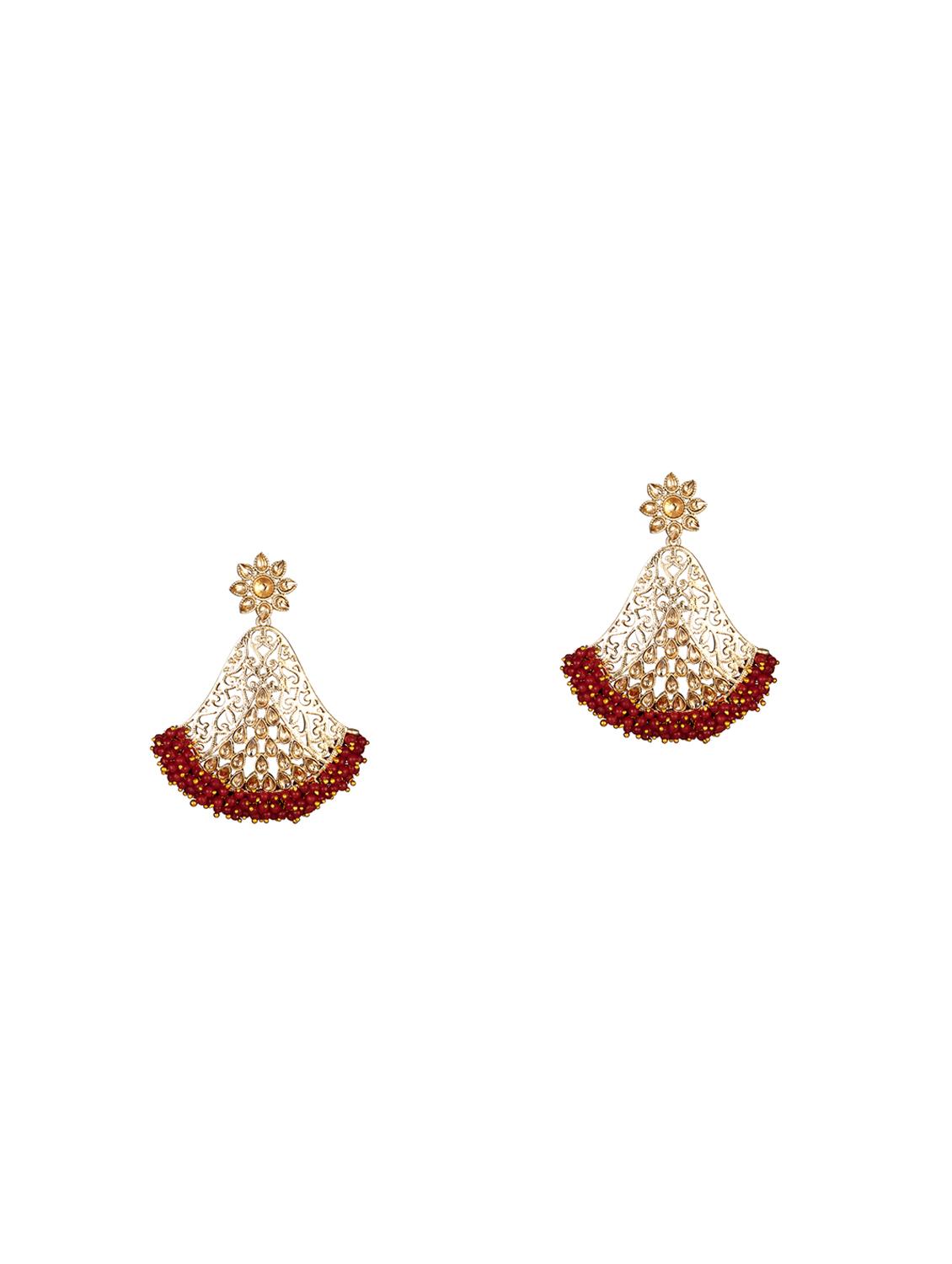 gold metal chandballi earring - 17354438 - Zoom Image - 1