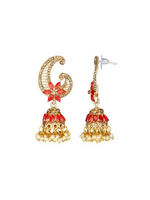gold metal jhumka earring - 17354445 - Standard Image - 2