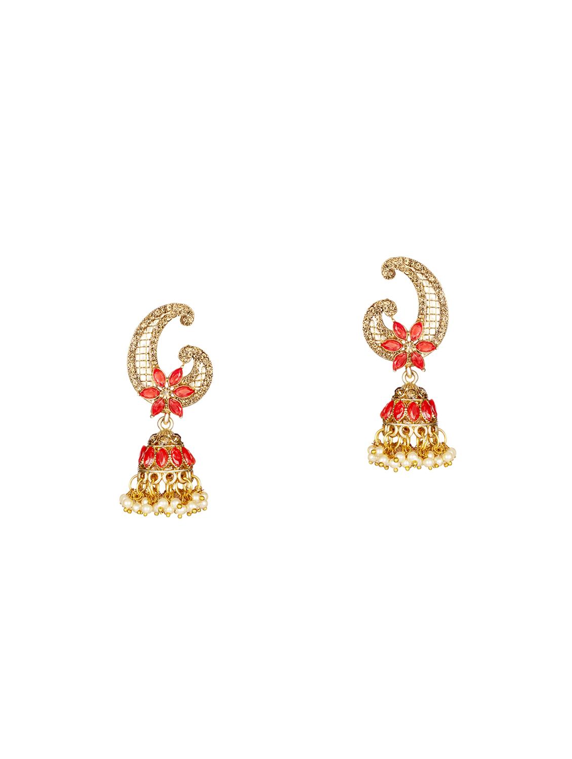 gold metal jhumka earring - 17354445 - Zoom Image - 1