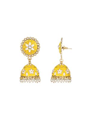 gold metal jhumka earring - 17354463 - Standard Image - 2