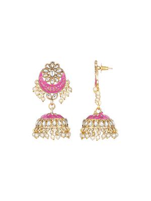 gold metal jhumka earring - 17354465 - Standard Image - 2