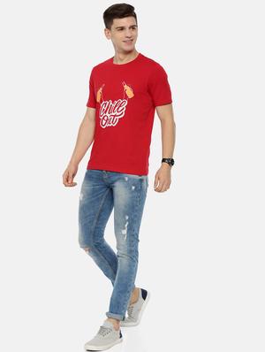 red front print t-shirt - 17354553 - Standard Image - 4