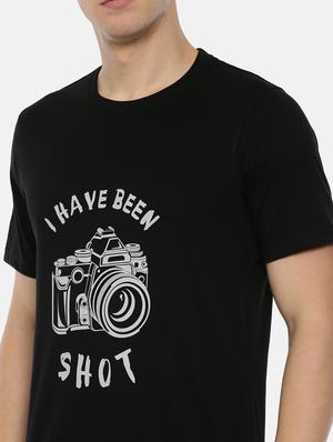 black front print t-shirt - 17354564 - Standard Image - 5