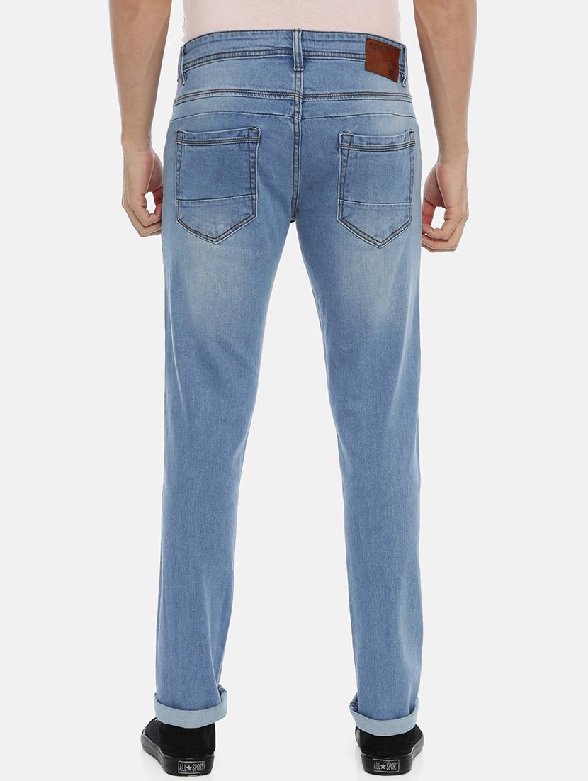blue light washed distressed denim jeans - 17354662 - Zoom Image - 3