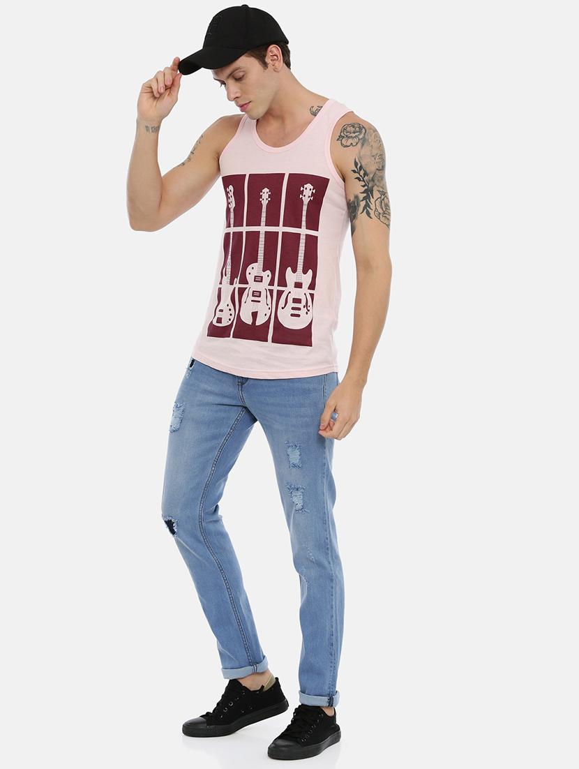 blue light washed distressed denim jeans - 17354662 - Zoom Image - 4