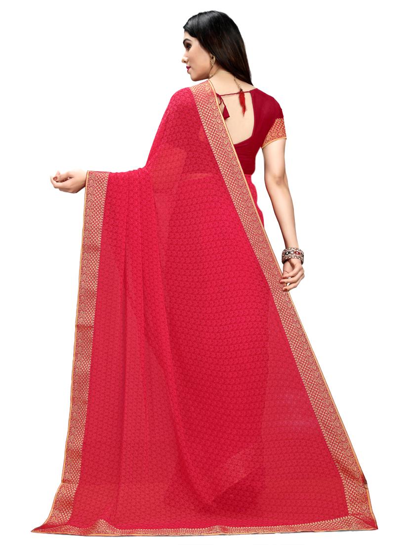 bordered printed saree with blouse - 17354717 - Zoom Image - 2