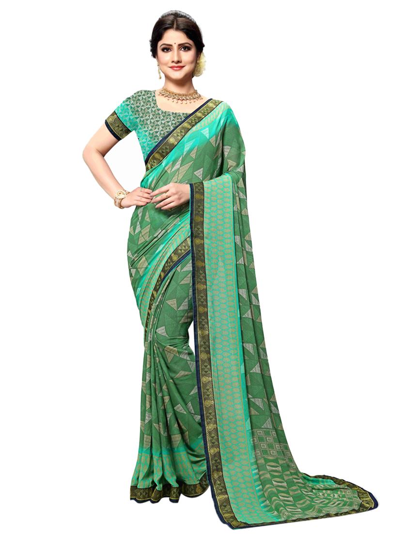 geometrical printed saree with blouse - 17354718 - Zoom Image - 1