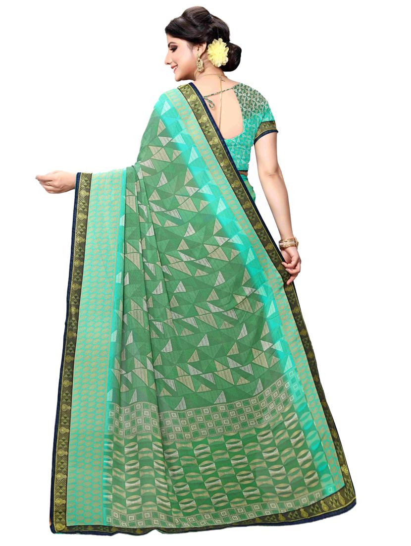 geometrical printed saree with blouse - 17354718 - Zoom Image - 2