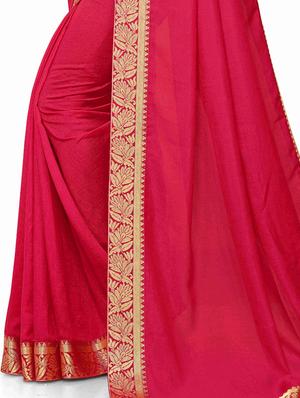 solid bordered saree with blouse - 17354740 - Standard Image - 3