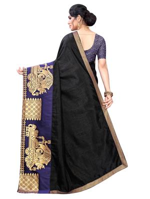 solid bordered saree with blouse - 17354776 - Standard Image - 2