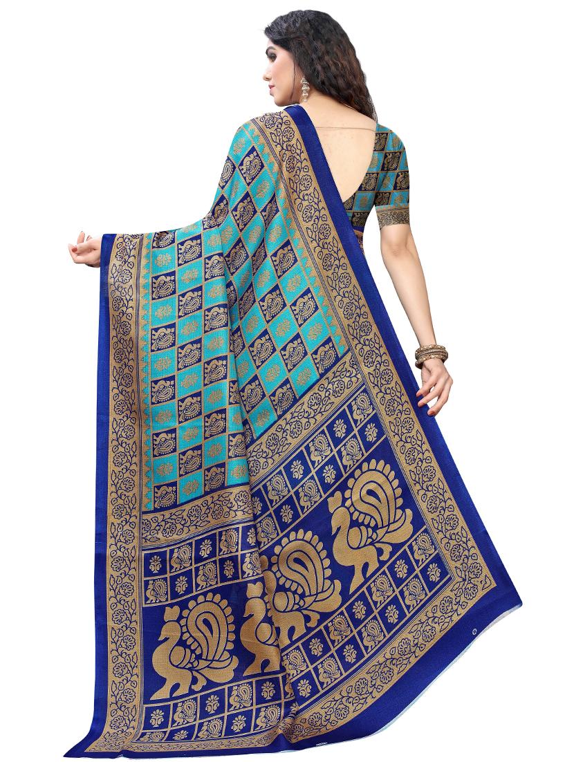 geometrical printed saree with blouse - 17354806 - Zoom Image - 2