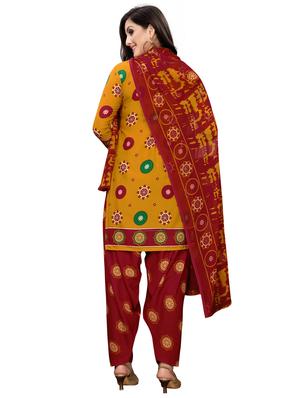 printed unstitched suit - 17354937 - Standard Image - 3