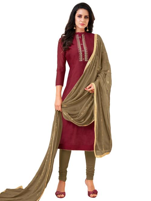 embroidered unstitched suit - 17354952 - Standard Image - 1