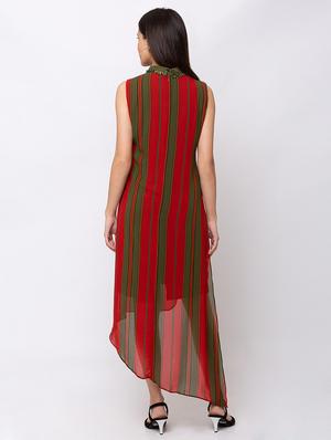 striped asymmetric dress - 17354970 - Standard Image - 4