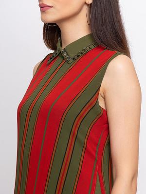 striped asymmetric dress - 17354970 - Standard Image - 5