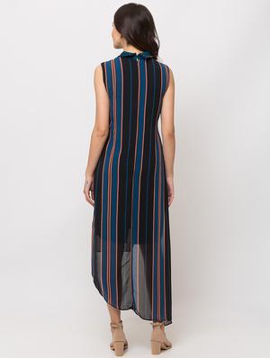 striped asymmetric dress - 17354971 - Standard Image - 4